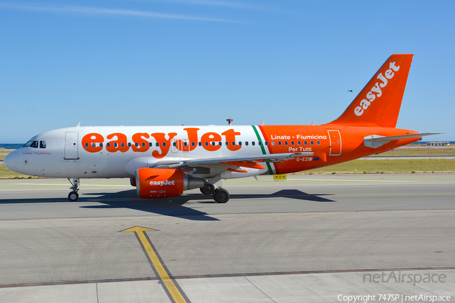 easyJet Airbus A319-111 (G-EZIW) | Photo 189165