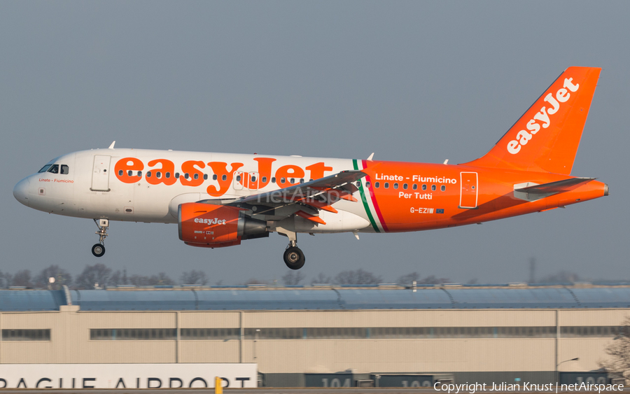 easyJet Airbus A319-111 (G-EZIW) | Photo 233947