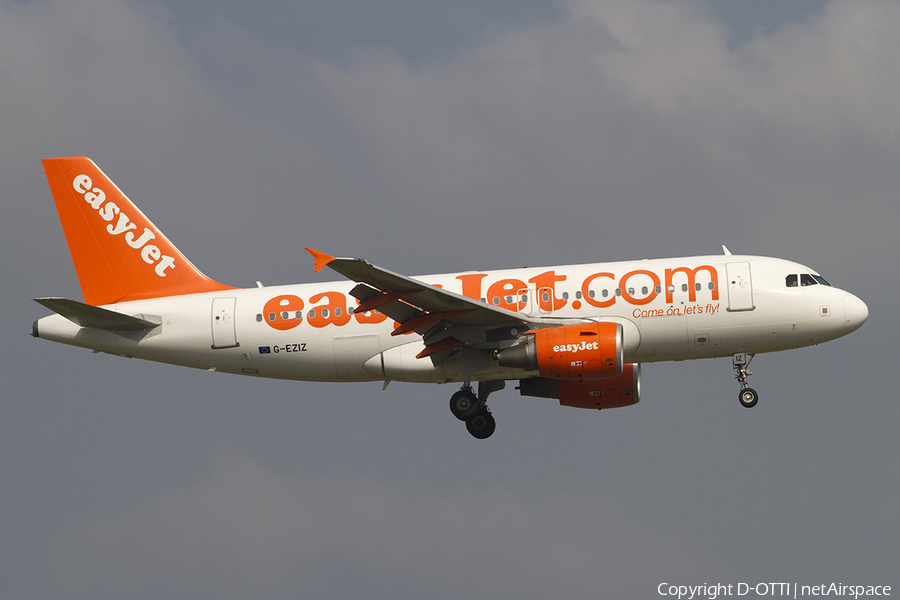 easyJet Airbus A319-111 (G-EZIZ) | Photo 288273