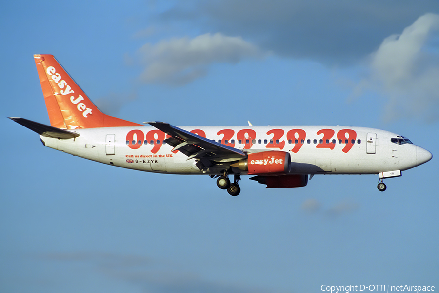 easyJet Boeing 737-3M8 (G-EZYB) | Photo 516887