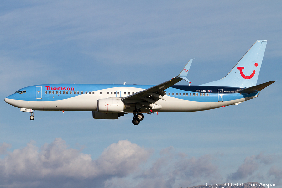 Thomson Airways Boeing 737-8K5 (G-FDZE) | Photo 520919