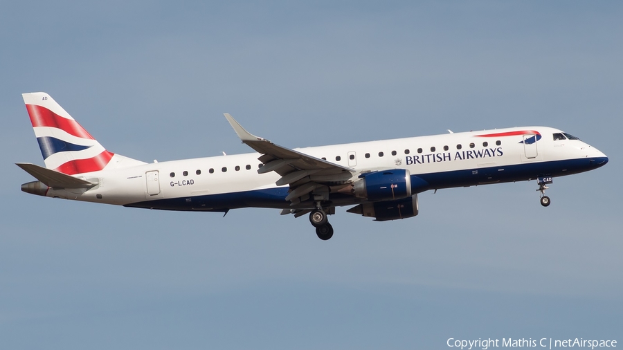 British Airways (CityFlyer) Embraer ERJ-190SR (ERJ-190-100SR) (G-LCAD) | Photo 524517
