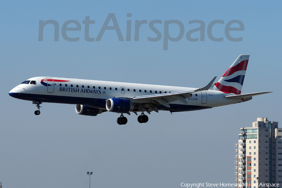 British Airways (CityFlyer) Embraer ERJ-190SR (ERJ-190-100SR) (G-LCYK) | Photo 174948