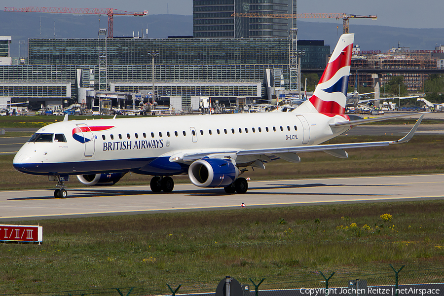 British Airways (CityFlyer) Embraer ERJ-190LR (ERJ-190-100LR) (G-LCYL) | Photo 107373