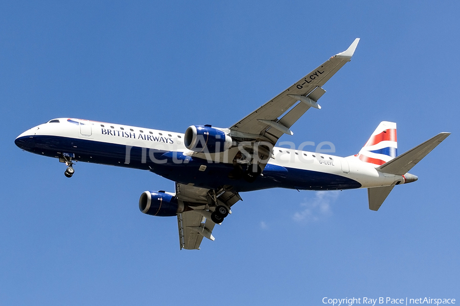 British Airways (CityFlyer) Embraer ERJ-190LR (ERJ-190-100LR) (G-LCYL) | Photo 252154