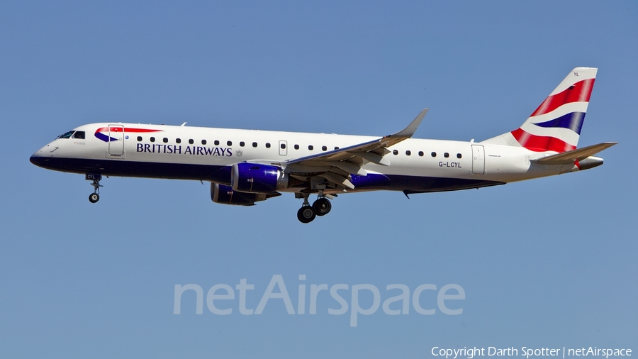 British Airways (CityFlyer) Embraer ERJ-190LR (ERJ-190-100LR) (G-LCYL) | Photo 236181