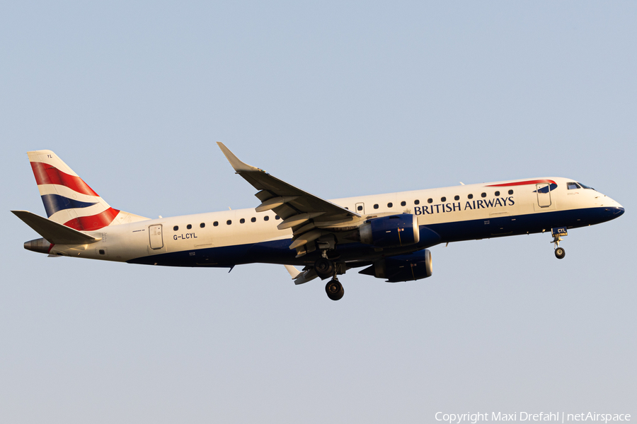 British Airways (CityFlyer) Embraer ERJ-190LR (ERJ-190-100LR) (G-LCYL) | Photo 500981