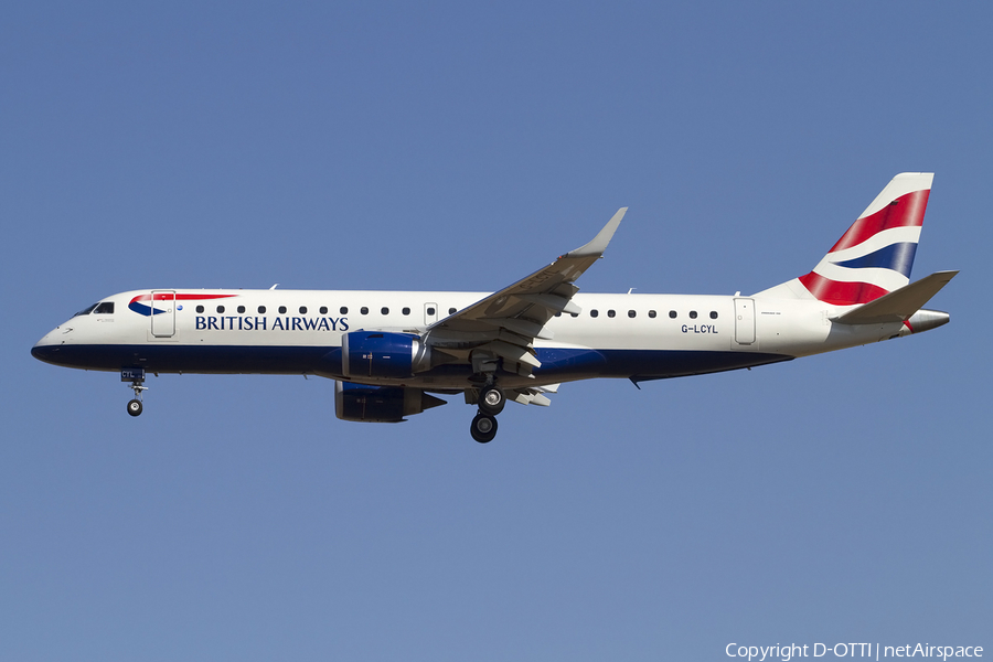 British Airways (CityFlyer) Embraer ERJ-190LR (ERJ-190-100LR) (G-LCYL) | Photo 415673