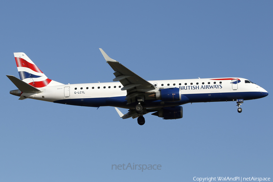 British Airways (CityFlyer) Embraer ERJ-190LR (ERJ-190-100LR) (G-LCYL) | Photo 576076