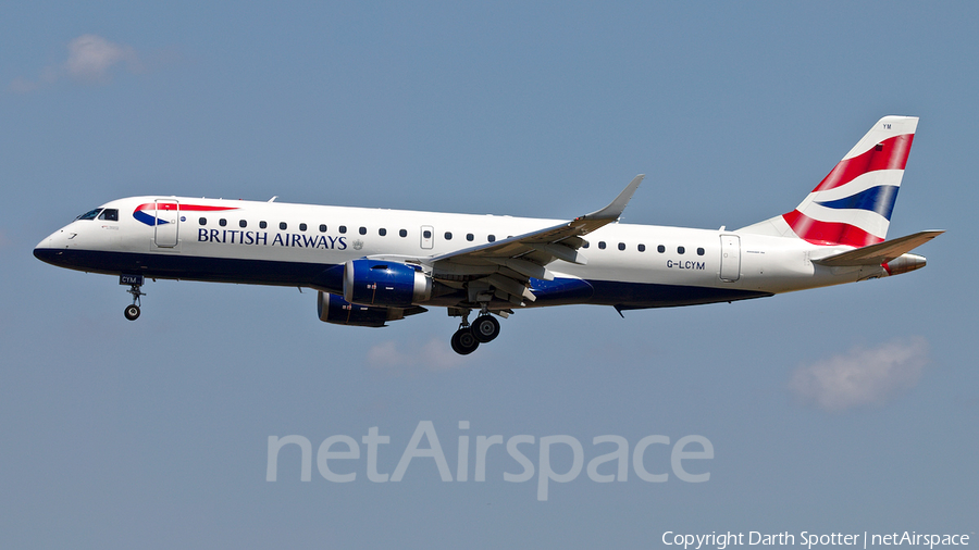 British Airways (CityFlyer) Embraer ERJ-190LR (ERJ-190-100LR) (G-LCYM) | Photo 265973