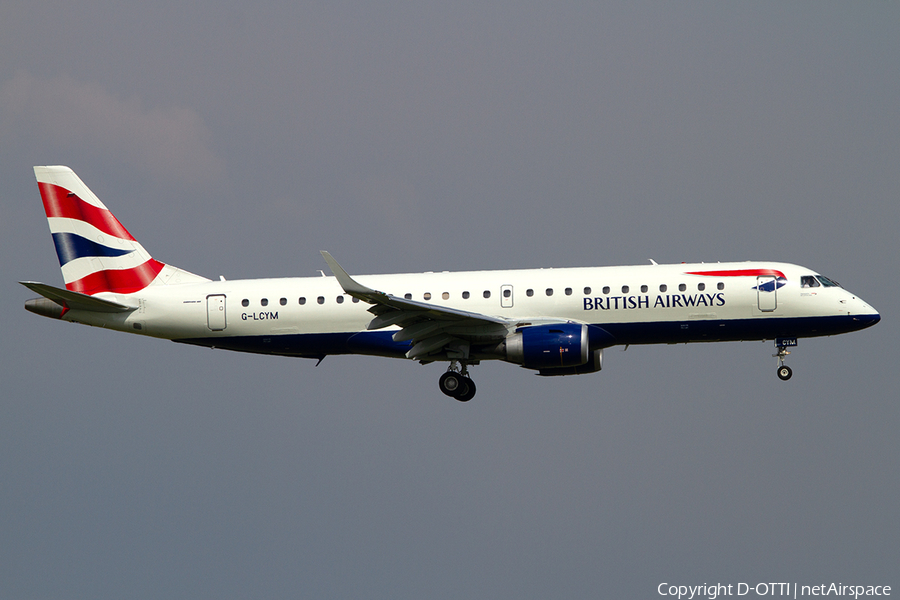 British Airways (CityFlyer) Embraer ERJ-190LR (ERJ-190-100LR) (G-LCYM) | Photo 351666