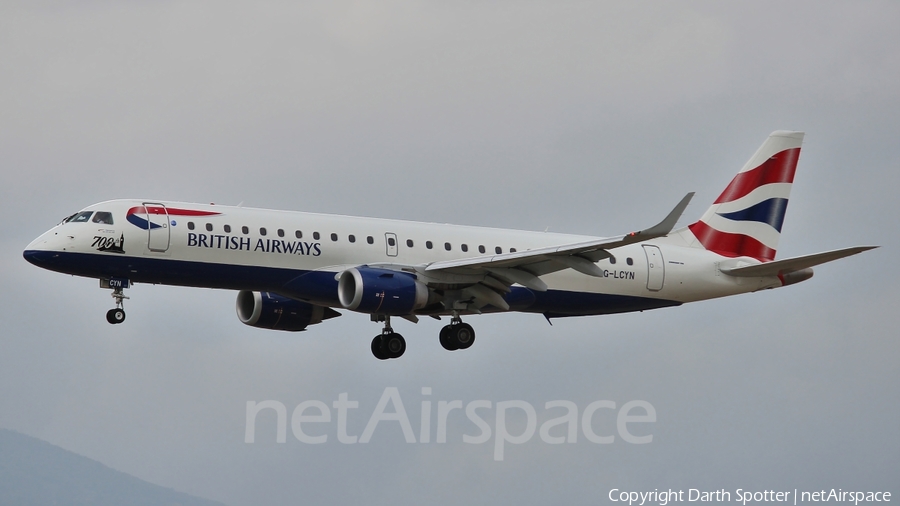 British Airways (CityFlyer) Embraer ERJ-190SR (ERJ-190-100SR) (G-LCYN) | Photo 212744