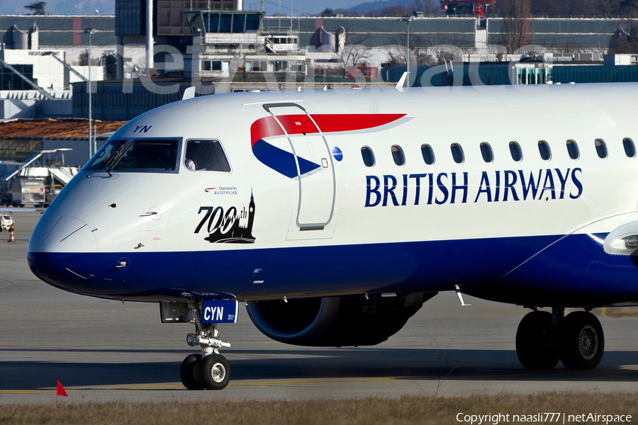 British Airways (CityFlyer) Embraer ERJ-190SR (ERJ-190-100SR) (G-LCYN) | Photo 13331