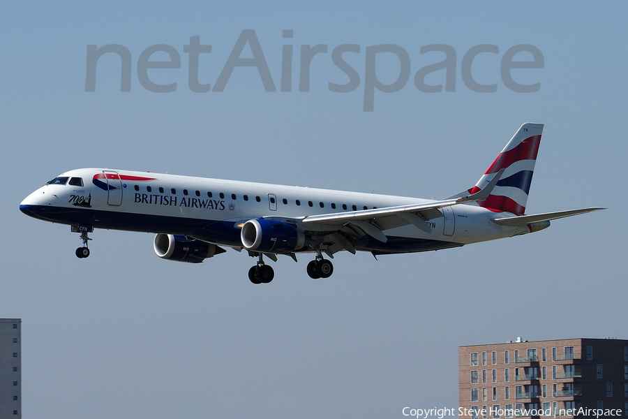 British Airways (CityFlyer) Embraer ERJ-190SR (ERJ-190-100SR) (G-LCYN) | Photo 174951