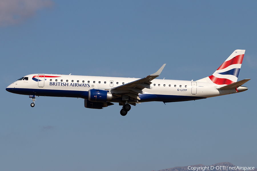 British Airways (CityFlyer) Embraer ERJ-190SR (ERJ-190-100SR) (G-LCYP) | Photo 354874
