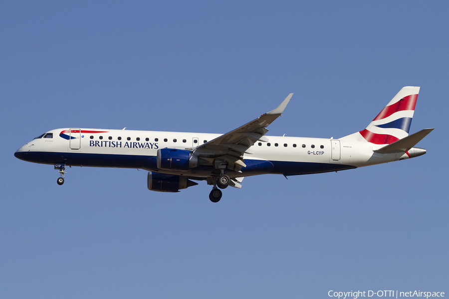 British Airways (CityFlyer) Embraer ERJ-190SR (ERJ-190-100SR) (G-LCYP) | Photo 415665