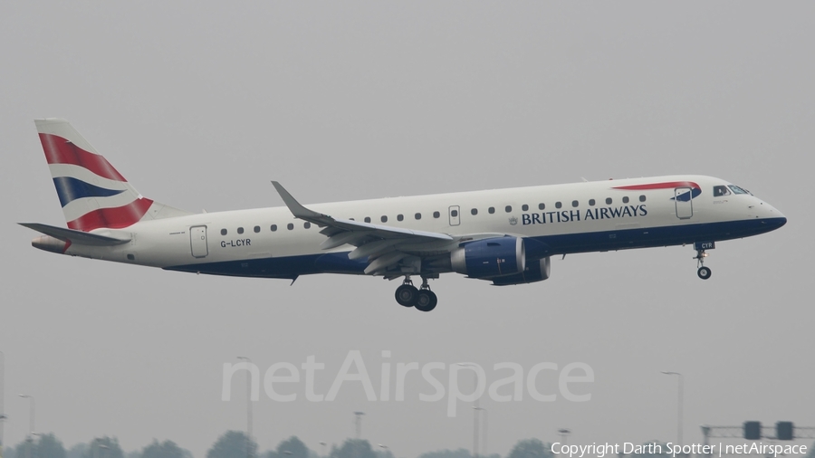 British Airways (CityFlyer) Embraer ERJ-190SR (ERJ-190-100SR) (G-LCYR) | Photo 216339