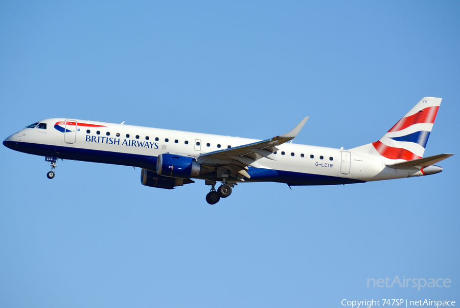 British Airways (CityFlyer) Embraer ERJ-190SR (ERJ-190-100SR) (G-LCYR) | Photo 119526