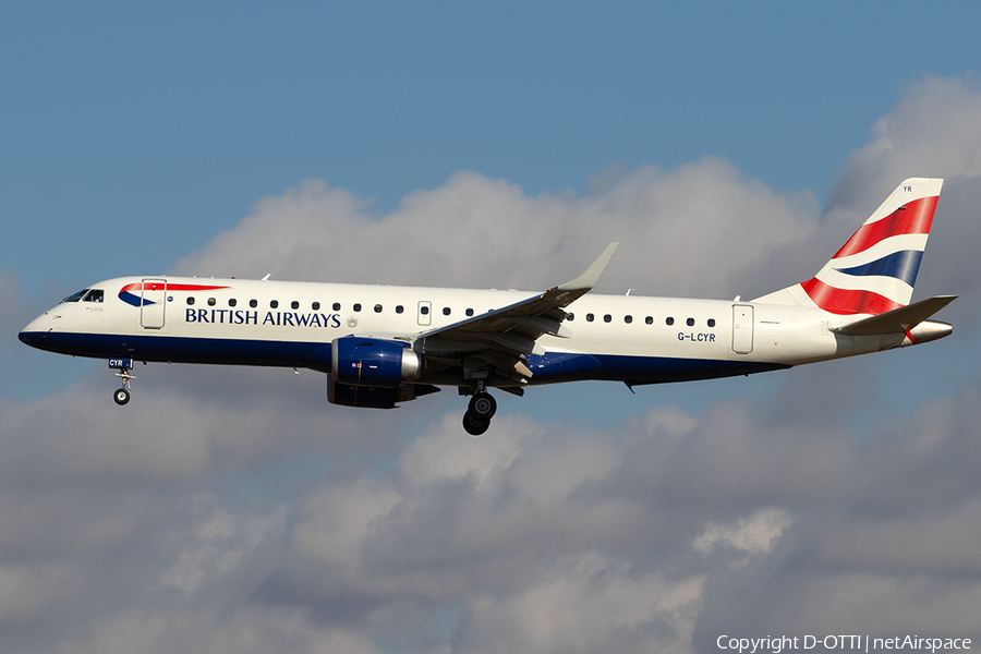 British Airways (CityFlyer) Embraer ERJ-190SR (ERJ-190-100SR) (G-LCYR) | Photo 354117