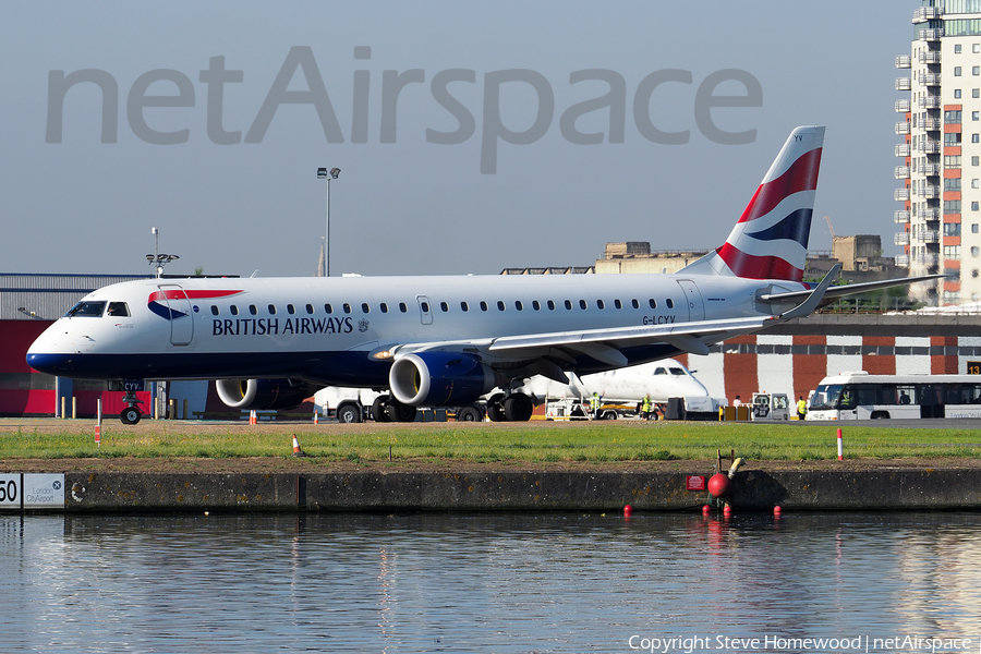 British Airways Embraer ERJ-190SR (ERJ-190-100SR) (G-LCYV) | Photo 174958