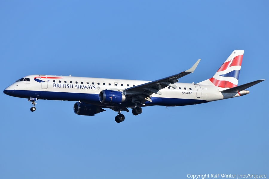 British Airways (CityFlyer) Embraer ERJ-190SR (ERJ-190-100SR) (G-LCYZ) | Photo 308155