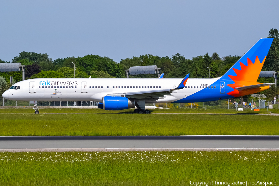 RAK Airways (Jet2) Boeing 757-23N (G-LSAK) | Photo 447604