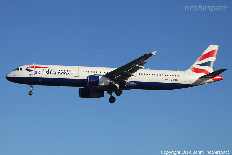 British Airways Airbus A321-231 (G-MEDL) | Photo 41544