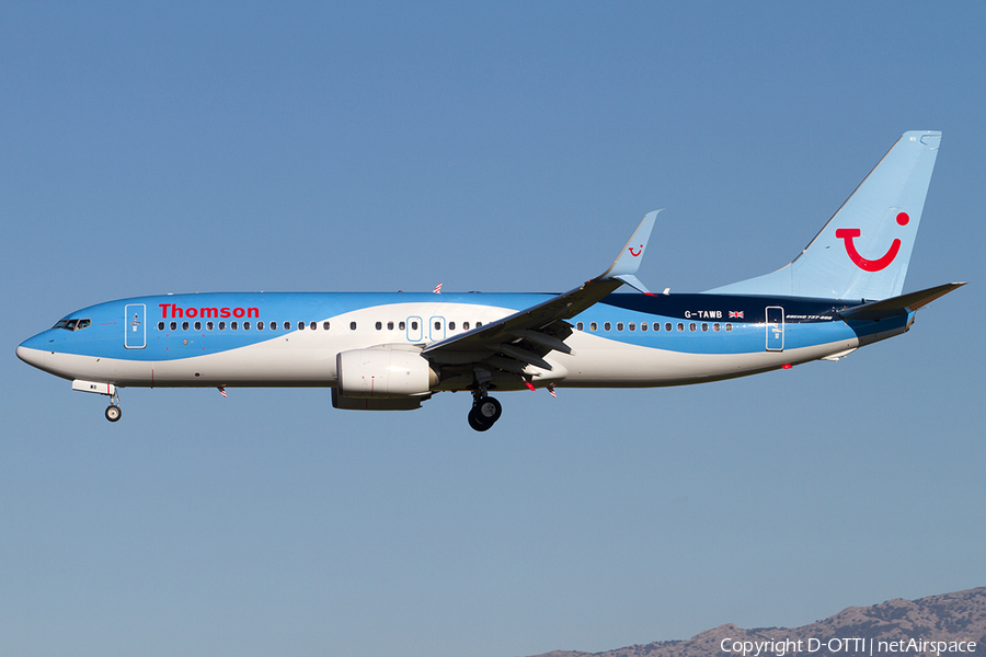 Thomson Airways Boeing 737-8K5 (G-TAWB) | Photo 523681
