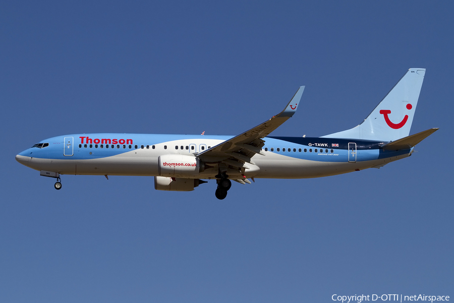 Thomson Airways Boeing 737-8K5 (G-TAWK) | Photo 414058