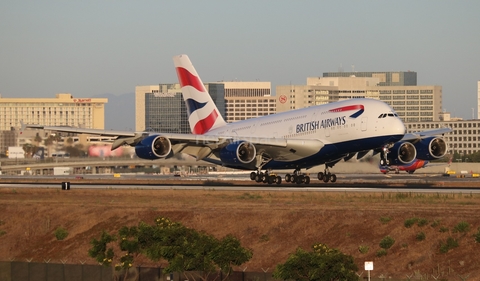 British Airways Airbus A380-841 (G-XLEB) at  Los Angeles - International, United States
