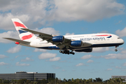 British Airways Airbus A380-841 (G-XLEI) at  Miami - International, United States