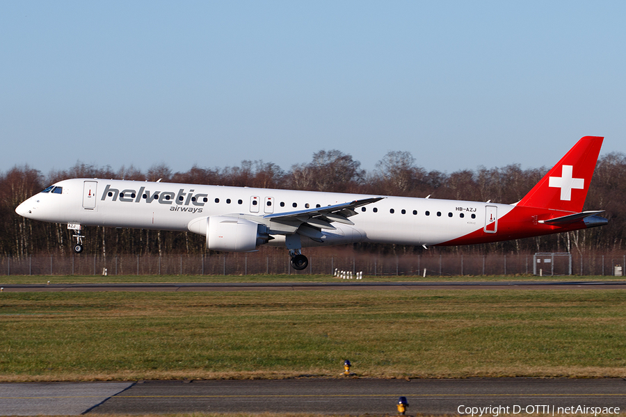 Helvetic Airways Embraer ERJ-195E2 (ERJ-190-400STD) (HB-AZJ) | Photo 496792