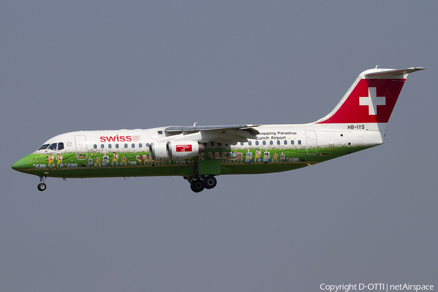 Swiss International Airlines BAe Systems BAe-146-RJ100 (HB-IYS) | Photo 299535