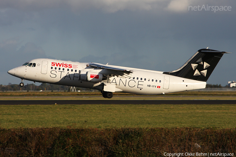 Swiss International Airlines BAe Systems BAe-146-RJ100 (HB-IYV) | Photo 59042