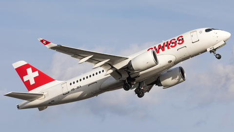 Swiss International Airlines Airbus A220-100 (HB-JBA) at  Frankfurt am Main, Germany