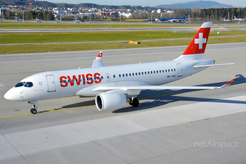 Swiss International Airlines Airbus A220-100 (HB-JBA) at  Zurich - Kloten, Switzerland