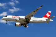 Swiss International Airlines Airbus A220-100 (HB-JBB) at  London - City, United Kingdom