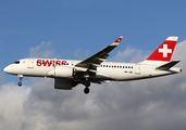 Swiss International Airlines Airbus A220-100 (HB-JBE) at  London - Heathrow, United Kingdom