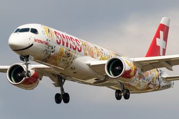 Swiss International Airlines Airbus A220-300 (HB-JCA) at  London - Heathrow, United Kingdom