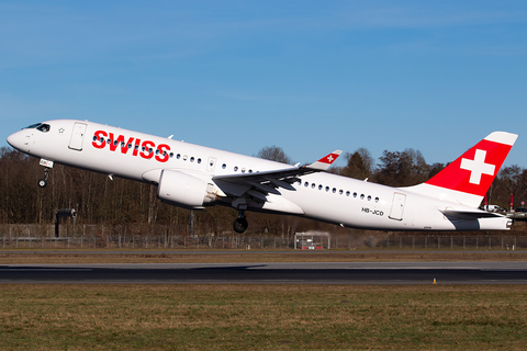 Swiss International Airlines Airbus A220-300 (HB-JCD) at  Hamburg - Fuhlsbuettel (Helmut Schmidt), Germany