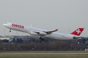Swiss International Airlines Airbus A340-313X (HB-JMA) at  Dusseldorf - International, Germany