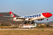 Edelweiss Air Airbus A340-313E (HB-JMF) at  Rhodes, Greece