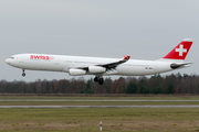 Swiss International Airlines Airbus A340-313E (HB-JMG) at  Schwerin-Parchim, Germany