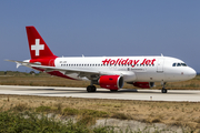 Germania Flug (Holiday Jet) Airbus A319-112 (HB-JOH) at  Rhodes, Greece