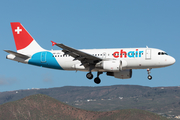 Chair Airlines Airbus A319-112 (HB-JOJ) at  Tenerife Sur - Reina Sofia, Spain