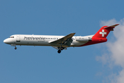 Helvetic Airways Fokker 100 (HB-JVC) at  Rostock-Laage, Germany