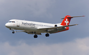 Helvetic Airways Fokker 100 (HB-JVE) at  Prague - Vaclav Havel (Ruzyne), Czech Republic