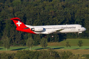 Helvetic Airways Fokker 100 (HB-JVE) at  Zurich - Kloten, Switzerland