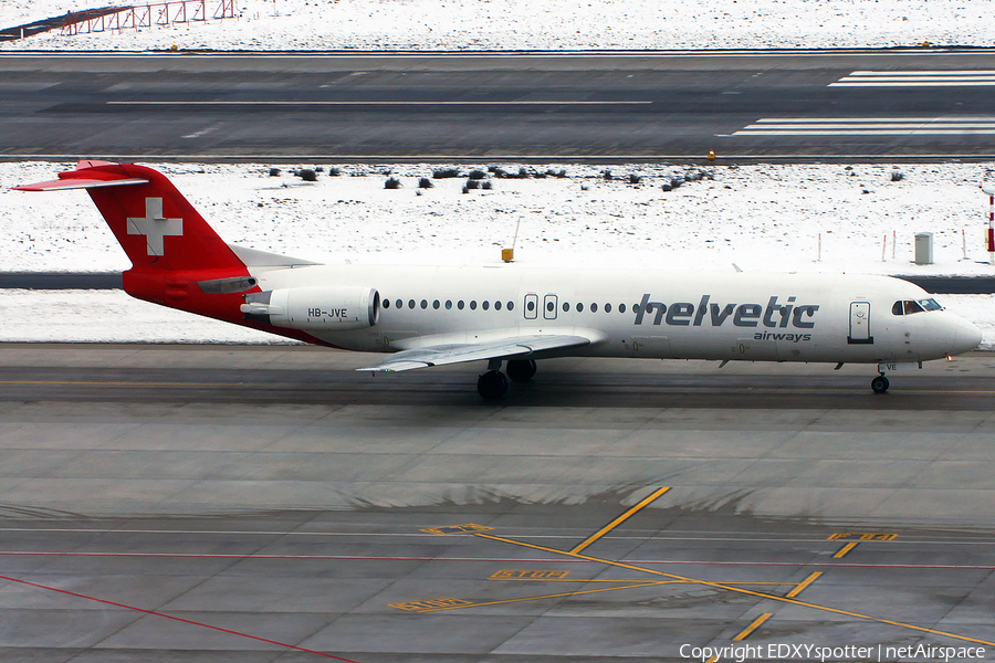 Helvetic Airways Fokker 100 (HB-JVE) | Photo 279086