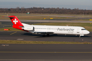 Helvetic Airways Fokker 100 (HB-JVF) at  Dusseldorf - International, Germany